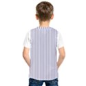 Mattress Ticking Narrow Striped Pattern in USA Flag Blue and White Kids  SportsWear View2