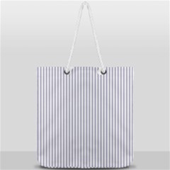 Mattress Ticking Narrow Striped Pattern In Usa Flag Blue And White Full Print Rope Handle Tote (large)