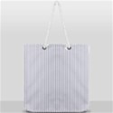 Mattress Ticking Narrow Striped Pattern in USA Flag Blue and White Full Print Rope Handle Tote (Large) View1