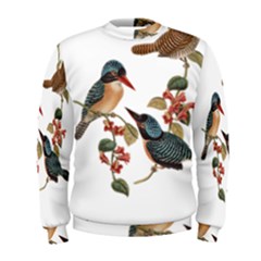Bird Birds Branch Flowers Vintage Men s Sweatshirt by Sapixe