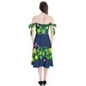 Flower Power Flowers Ornament Shoulder Tie Bardot Midi Dress View2