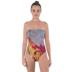 Painting Macro Color Oil Paint Tie Back One Piece Swimsuit