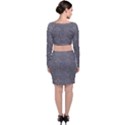Linear Intricate Geometric Pattern Long Sleeve Crop Top & Bodycon Skirt Set View2