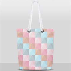 Abstract Pattern Background Pastel Full Print Rope Handle Tote (small)