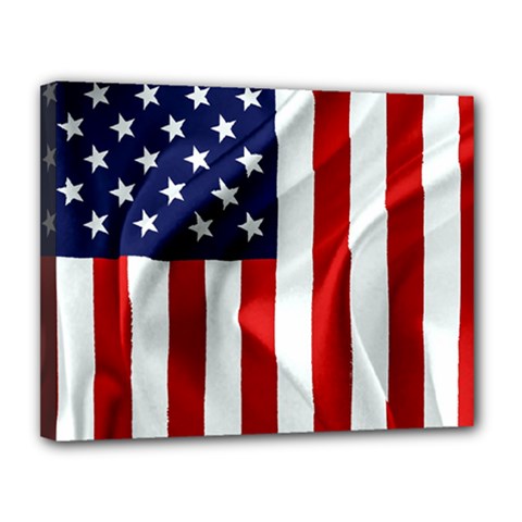 American Usa Flag Vertical Canvas 14  X 11  by FunnyCow