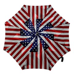 American Usa Flag Vertical Hook Handle Umbrellas (medium) by FunnyCow