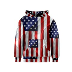 American Usa Flag Vertical Kids  Pullover Hoodie by FunnyCow