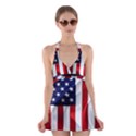 American Usa Flag Vertical Halter Dress Swimsuit  View1