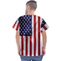 American Usa Flag Vertical Men s V-Neck Scrub Top View2