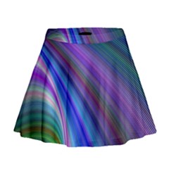 Background Abstract Curves Mini Flare Skirt