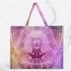 Meditation Spiritual Yoga Zipper Large Tote Bag
