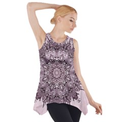 Mandala Pattern Fractal Side Drop Tank Tunic