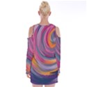 Purple Circles swirls Velvet Long Sleeve Shoulder Cutout Dress View2
