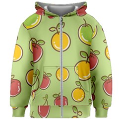 Seamless Pattern Healthy Fruit Kids Zipper Hoodie Without Drawstring by Nexatart