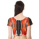 Retro Native orange graffiti by Kiekie Strickland Short Sleeve Crop Top View2
