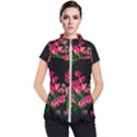 Pink Tulips Dark Background Women s Puffer Vest View1