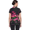 Pink Tulips Dark Background Women s Puffer Vest View2