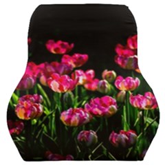 Pink Tulips Dark Background Car Seat Back Cushion 