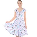 Unicorn, Pegasus and Hearts Cap Sleeve Front Wrap Midi Dress View1