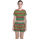 Shapes rows pattern                                 Crop Top and Shorts Co-Ord Set View1