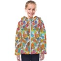 Colorful paint brushes on a white background                                       Kids  Hooded Puffer Jacket View1