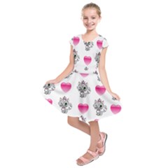 Evil Sweetheart Kitty Kids  Short Sleeve Dress