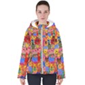 Coloful strokes canvas                                   Women s Hooded Puffer Jacket View1