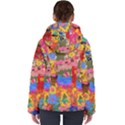 Coloful strokes canvas                                   Women s Hooded Puffer Jacket View2