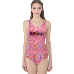 Pink Purple Beautiful Golden Butterfly Created By Flipstylez Designs One Piece Swimsuit