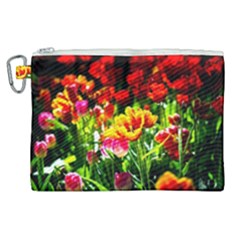 Colorful Tulips On A Sunny Day Canvas Cosmetic Bag (xl) by FunnyCow