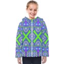 Purple green shapes                                       Kids  Hooded Puffer Jacket View1