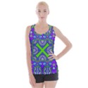 Purple green shapes                                       Criss cross Back Tank Top View1