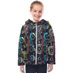 Circles Texture                                         Kids  Hooded Puffer Jacket