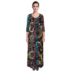 Circles Texture                                            Quarter Sleeve Maxi Dress