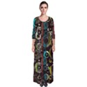 Circles texture                                            Quarter Sleeve Maxi Dress View1