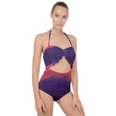 Sea Horses Scallop Top Cut Out Swimsuit