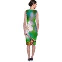Sakura Flowers On Green Classic Sleeveless Midi Dress View2