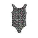 Brown With Blue Hats Kids  Frill Swimsuit View1