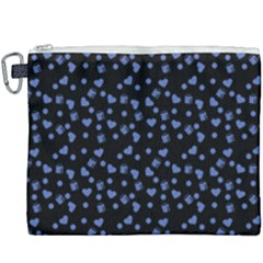 Blue Hearts Canvas Cosmetic Bag (xxxl) by snowwhitegirl