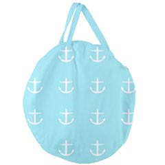 Aqua Anchor Giant Round Zipper Tote