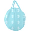Aqua Anchor Giant Round Zipper Tote View1