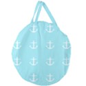 Aqua Anchor Giant Round Zipper Tote View2