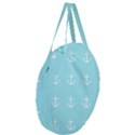 Aqua Anchor Giant Round Zipper Tote View3