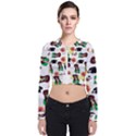 Office Girl Pattern Zip Up Bomber Jacket View1