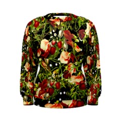 Fruit Blossom Black Women s Sweatshirt by snowwhitegirl