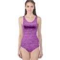 Purple Denim One Piece Swimsuit View1