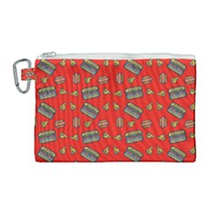 Fast Food Red Canvas Cosmetic Bag (large) by snowwhitegirl