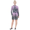Winter Trees Pink Button Long Sleeve Dress View2