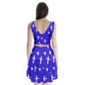 Blue White Cross Split Back Mini Dress  View2
