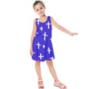 Blue White Cross Kids  Sleeveless Dress View1